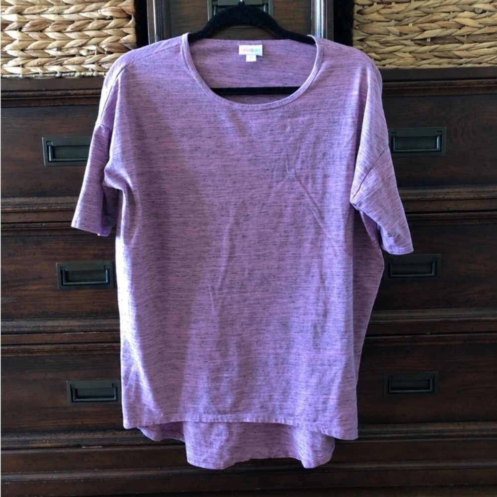 LuLuLoe pink and gray space dyed short sleeve tunic top in size XS